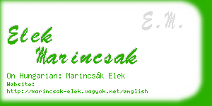 elek marincsak business card